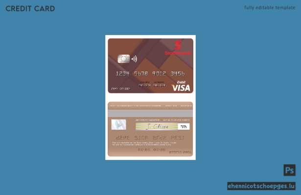 Beispielvorschau der Scotiabank Visa Debitkarte von St. Lucia